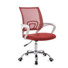 9050 Computer Chair Office Chair Home Back Chair Comfortable White Frame Simple Desk Chair (Red)