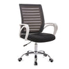 9050 Computer Chair Office Chair Home Back Chair Comfortable White Frame Simple Desk Chair (Black)