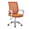 9050 Computer Chair Office Chair Home Back Chair Comfortable White Frame Simple Desk Chair (Orange)