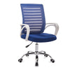 9050 Computer Chair Office Chair Home Back Chair Comfortable White Frame Simple Desk Chair (Blue)