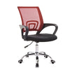 9050 Computer Chair Office Chair Home Back Chair Comfortable Black Frame Simple Desk Chair (Red)