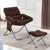 Creative Lazy Folding Sofa Living Room Single Sofa Chair Tatami Lounge Chair with Footrest(Coffee)