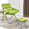 Creative Lazy Folding Sofa Living Room Single Sofa Chair Tatami Lounge Chair with Footrest(Green)