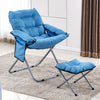 Creative Lazy Folding Sofa Living Room Single Sofa Chair Tatami Lounge Chair with Footrest(Blue)