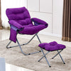 Creative Lazy Folding Sofa Living Room Single Sofa Chair Tatami Lounge Chair with Footrest(Purple)