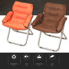 Creative Lazy Folding Sofa Living Room Single Sofa Chair Tatami Lounge Chair with Footrest / Pillow(Coffee)