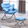 Creative Lazy Folding Sofa Living Room Single Sofa Chair Tatami Lounge Chair with Footrest / Pillow(Blue)