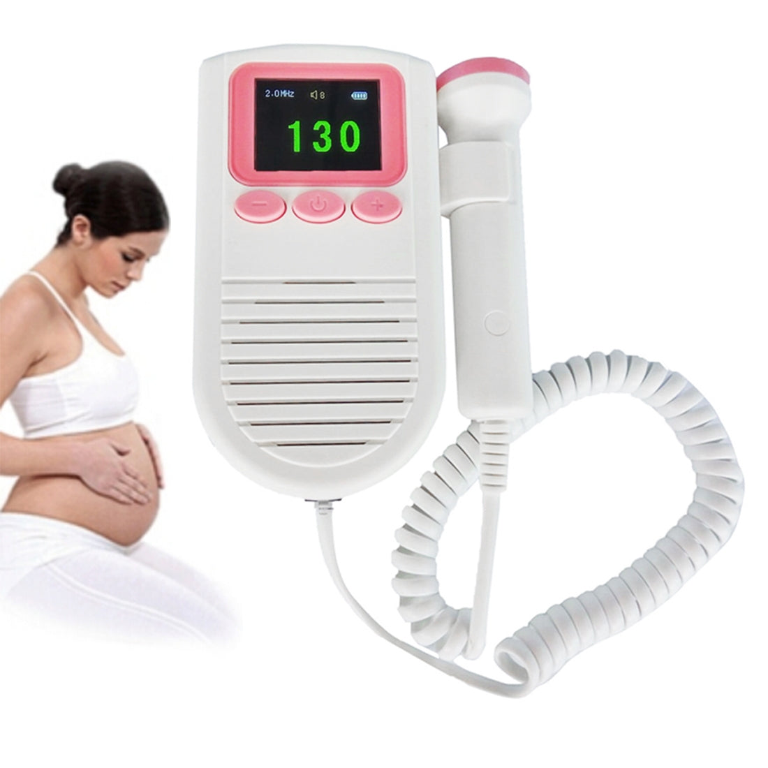 FD-03 Ultrasonic Portable Detector Fetal Doppler Color Display Baby Heart Rate Monitor for Pregnant Women