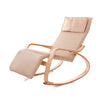 Q1 Curved Wooden Rocking Chair Solid Wood Birch Folding Lounge Chair (Khaki)