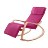 Q1 Curved Wooden Rocking Chair Solid Wood Birch Folding Lounge Chair (Magenta)