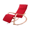 Q1 Curved Wooden Rocking Chair Solid Wood Birch Folding Lounge Chair (Red)