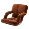 A3 Creative Lazy Sofa with Armrests Foldable Single Backrest Recliner (Coffee)