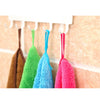 5 PCS Bamboo Fiber Washing Dish Towel Kitchen Cleaning Cloth Double-Sided Scouring Cloth Water Absorption Non-Stick Oil,Can Hang,Random Color Delivery