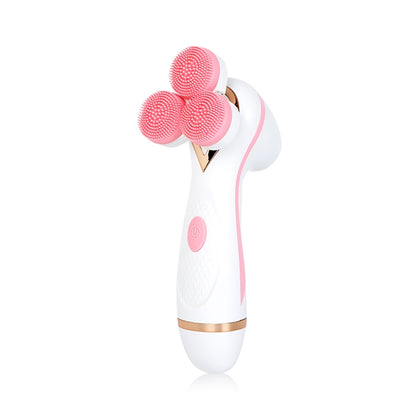 CNaier AE-878 USB Charging Silicone Face Skin Care Electric Facial Cleanser (Pink)