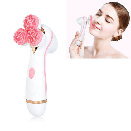CNaier AE-878 USB Charging Silicone Face Skin Care Electric Facial Cleanser (Pink)
