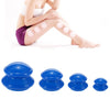 4 Cups / Set Health Care Body Massage Cupping Therapy Anti Cellulite Silicone Vacuum Cups (Blue)