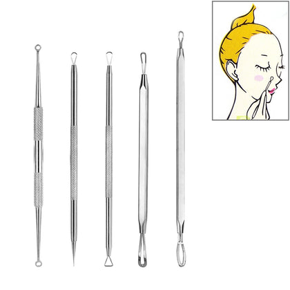 Blackhead Acne Pimple Comedone Remover Safe Cleaner Stainless Steel Needle Kit