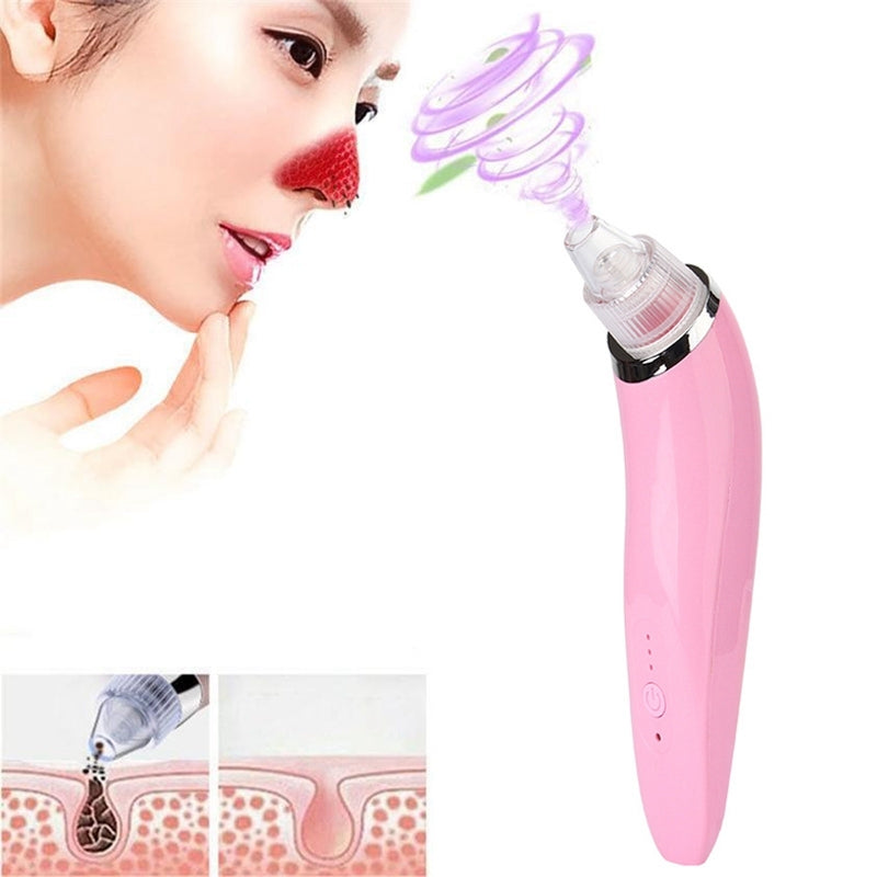 5W 1A Multi-function Blackhead Extractor Pore Cleanser with Four Probes(Pink)