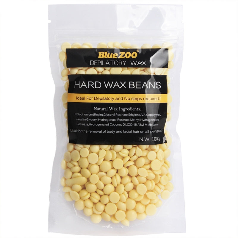 Blue Zoo 100g / Pack Cream Flavor Depilatory Wax Hair Removal Solid Hard Wax Beans Body Hair Epilation Beauty Makeup, with the Wax