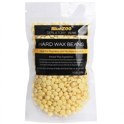 Blue Zoo 100g / Pack Cream Flavor Depilatory Wax Hair Removal Solid Hard Wax Beans Body Hair Epilation Beauty Makeup, with the Wax
