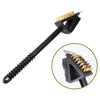 3 in 1 Copper Wire BBQ Grill Brush Long Handle Barbecue Grill Oven Cleaning Brush Cleaner