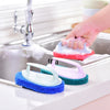 10 PCS Decontamination Sponge Hard Bottom Cleaning Brushes Dry and Wet Cleaning Brush for Kitchen / Cooking Bench / Bathroom / Bathtub , Random Color Delivery