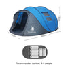 HUILINGYANG Outdoor Camping Double-layer Rainproof  One-bedroom One-bedroom Automatic Tent 4-6 People Quickly Open Tent, Size: 380x260x130cm(Blue)