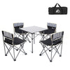 5 in 1 Hewolf 1746 Outdoor Portable Folding Table Chair Set(Black)