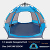 Hewolf 1697 Outdoor Camping Hexagonal Automatic Rain-proof Tent, Upgraded Version (Blue)