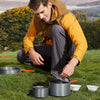 Hewolf 1692 Outdoor Camping Tableware Pots Cookwear Set for 2-3 Person