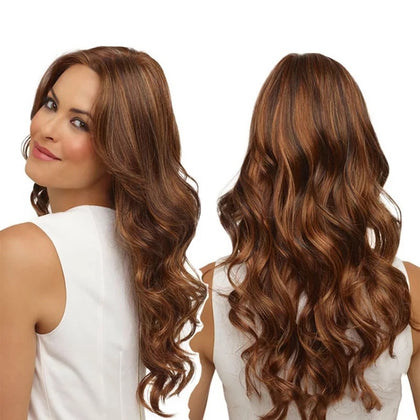 Centre-parted Hairstyle Long Curls Wig for Women (Light Brown)
