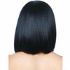 Centre-parted Fluffy Shoulder-length Straight Hair Wig Headgear for Women (Black)