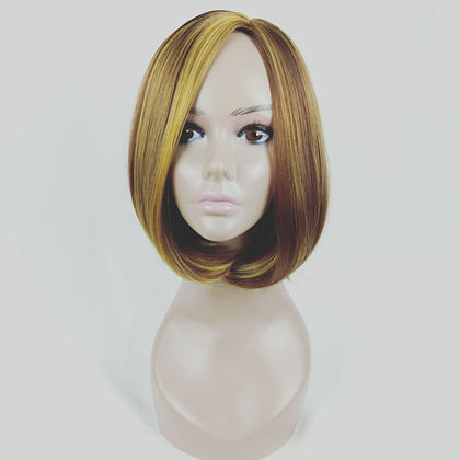 Bob Haircut Wig Headgear for Women (Linen Gold)