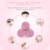 LSHOW YJK036 IPX6 Waterproof Three-wheel Electric Massage Detachable Silicone Cleansing Instrument with Vertical Storage Base(Pink