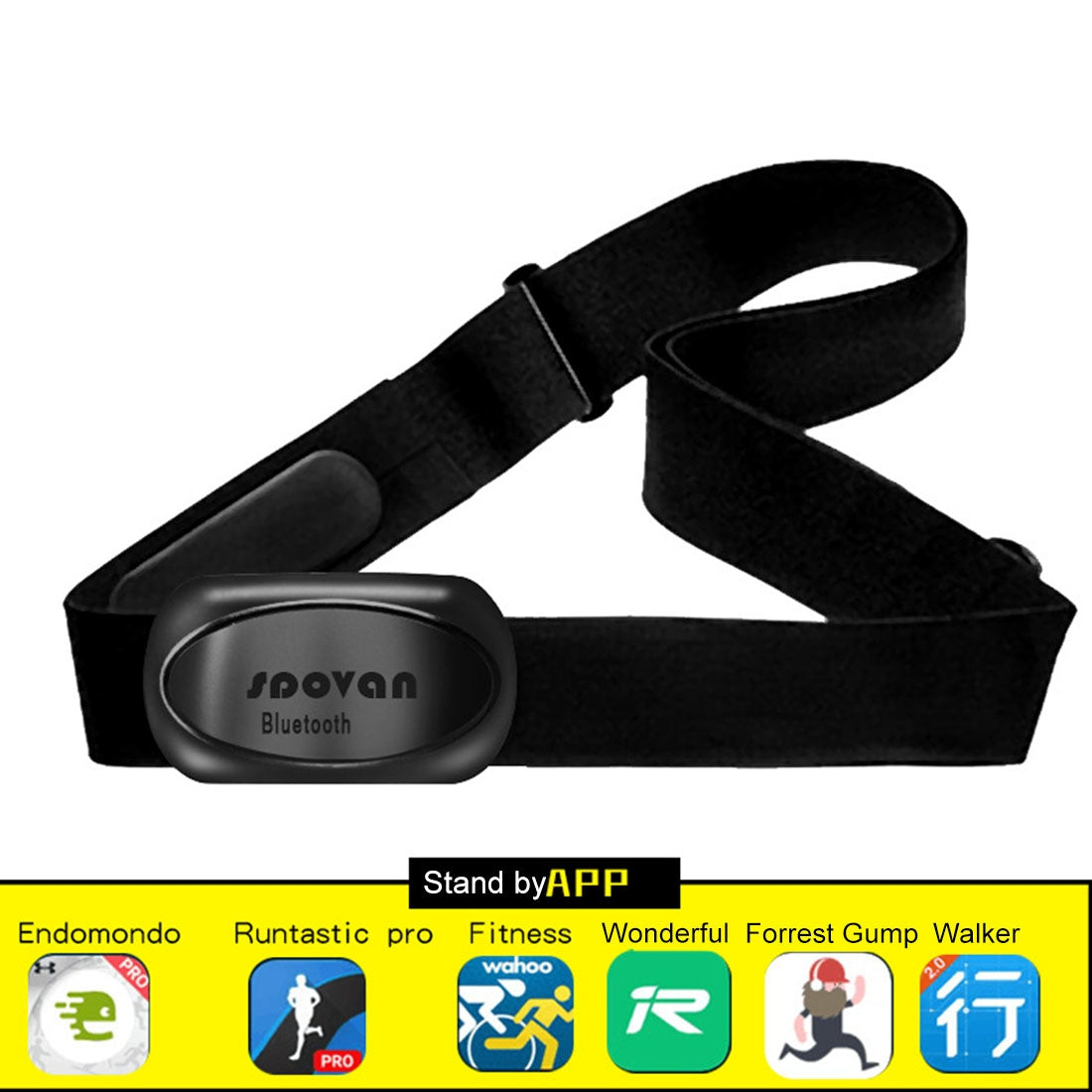 Spovan Sport Smart Heartbeat Rate / Chest Belt, Bluetooth / ANT 5.3 Bimodule Pulse Monitor Belt