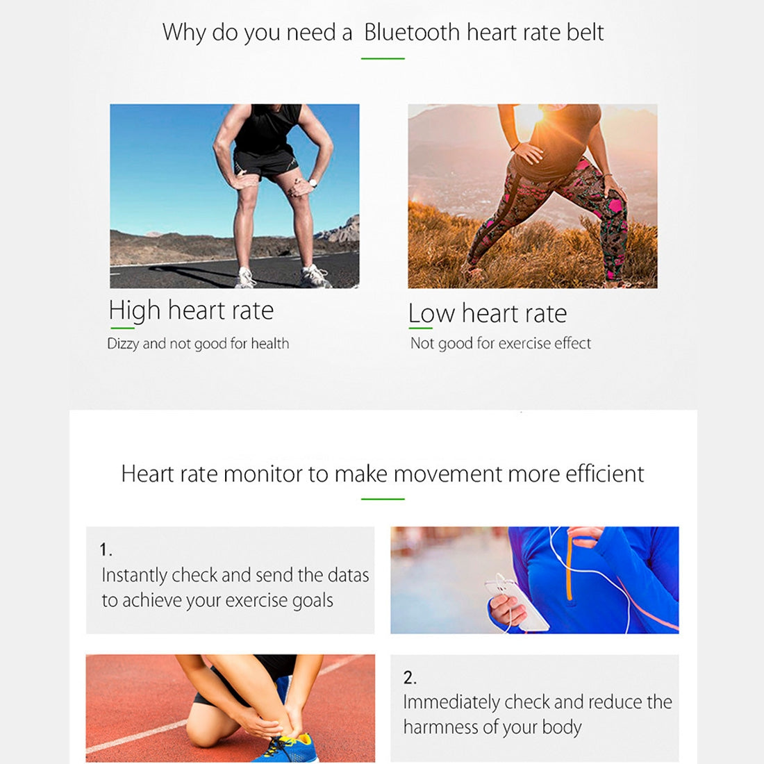 CooSpo H6 Bimodule Heartbeat Rate Chest Belt, Bluetooth and ANT+, Compatible with both Android and iOS System