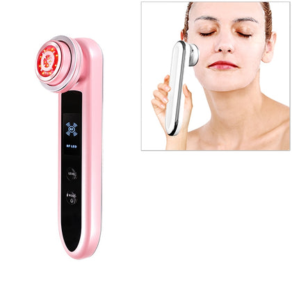 BLK-D919 RF Instrument Facial Vibration Compact Lifting Massager Micro Current Beauty Instrument(Pink)
