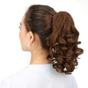 Natural Short Curly Hair Clip-on Pear Blossom Roll Horsetail Wig (Flaxen)