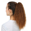 Natural Retro Short Curly Hair Clip-on Corn Blanching Horsetail Wig (Black)