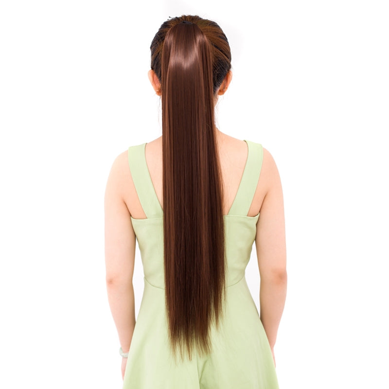 Natural Long Straight Hair Ponytail Bandage-style Wig Ponytail for Women?Length: 75cm(Black)