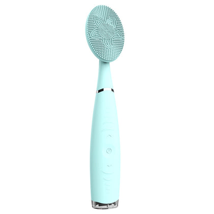 LSHOW YJK038 IPX6 Waterproof Hand-held Intelligent High Frequency Vibration Silicone Facial Cleaning Instrument (Blue)