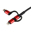 3 in 1 Micro USB + USB-C / Type-C + 8 Pin to HDMI HDTV Cable(Red)