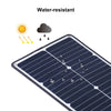 HAWEEL 2 PCS 20W Monocrystalline Silicon Solar Power Panel Charger, with USB Port & Holder & Tiger Clip, Support QC3.0 and AFC(Black)