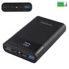 HAWEEL DIY 4x 18650 Battery (Not Included) 12000mAh Dual-way QC Charger Power Bank Shell Box with 2x USB Output & Display,  Support QC 2.0 / QC 3.0 / FCP / SFCP /  AFC / MTK / BC 1.2 / PD(Black)