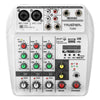48V Phantom Power Monitor AUX Paths Plus Effects 4 Channels Audio Mixer with USB