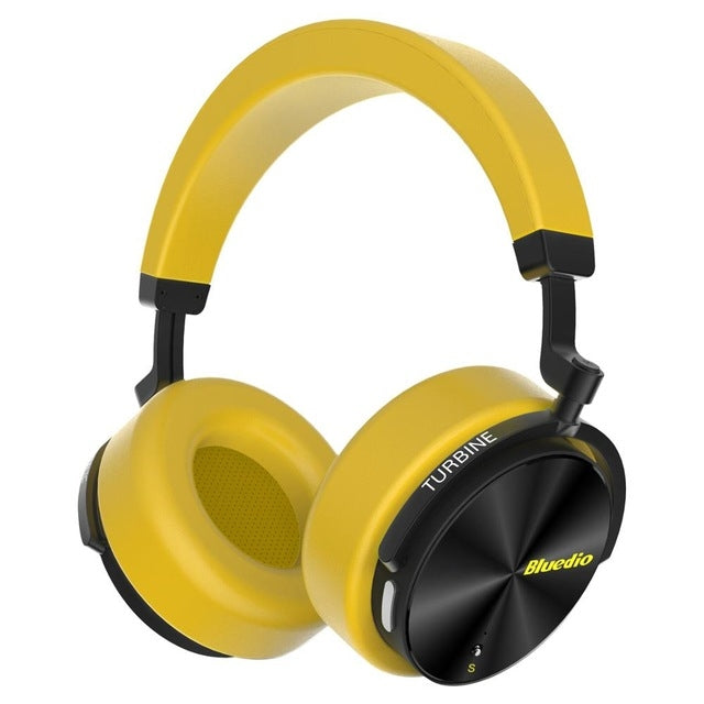 Bluedio T5S Bluetooth Version 5.0 Headset Bluetooth Headset Supports Headset Auto Play(Yellow)