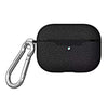 For Apple AirPods Pro TPU Litchi Texture Wireless Earphone Protective Case with Hook(Black)