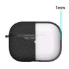 For Apple AirPods Pro TPU Litchi Texture Wireless Earphone Protective Case with Hook(Black)