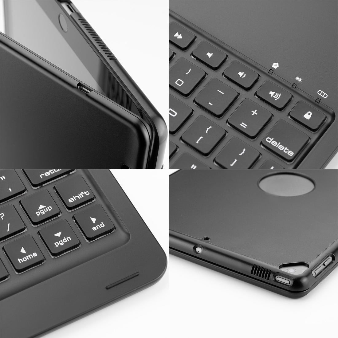F102 For iPad 10.2 inch Wireless Bluetooth Keyboard Leather Case with Backlight