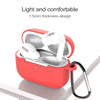 For AirPods Pro 3 Silicone Wireless Earphone Protective Case Cover with Lanyard Hole & Carabiner(Apricot)